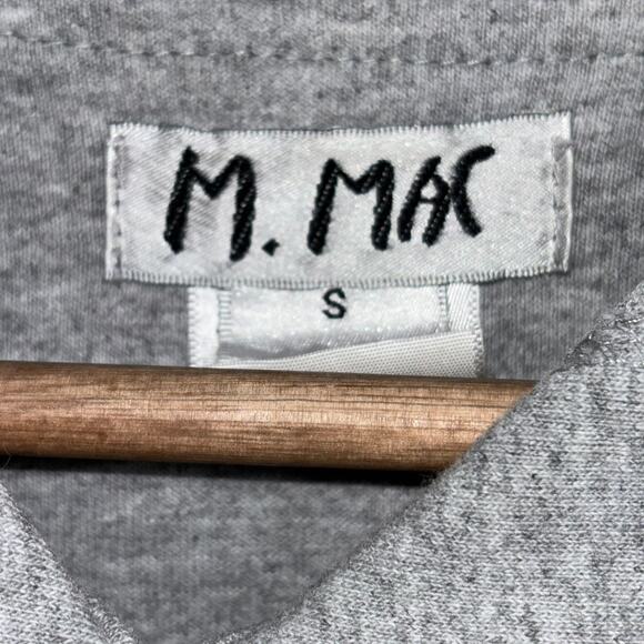 M. Mac Oversized Button Down Hooded Hedgehog Animal Print Top Small Heather Gray - Picture 4 of 7